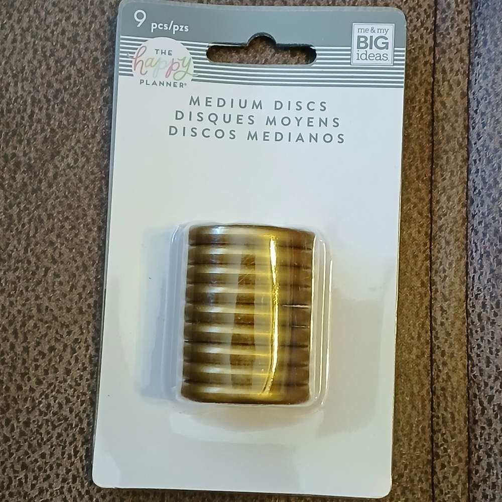 The Happy Planner Medium discs 9 pieces gold